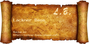 Lackner Bese névjegykártya